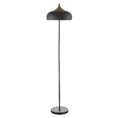 Photograph: Dar Gaucho GAU4922 2 Light Floor Lamp In Matt Black & Wood Finish