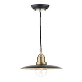 Photograph: Dar Hannover HAN0154 Black & Antique Brass Finish Single Pendant