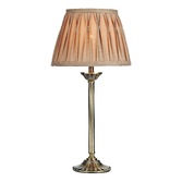 Photograph: Dar Hatton HAT4275 Antique Brass Table Lamp Complete With Gold Pleated Shade