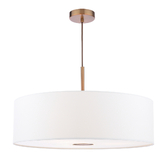 Photograph: Dar Isla Antique Bronze Large 3 Light Fabric Pendant Light Complete With Ivory Shade - 60cm