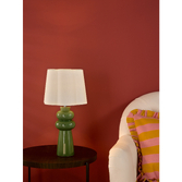 Photograph: Dar Jordana Green Table Lamp With Ivory Cotton Fluted Shade