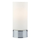 Photograph: Dar Jot JOT4050 Polished Chrome Touch Table Lamp Complete With Opal Glass