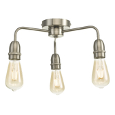 Photograph: Dar Kiefer KIE5346 Satin Chrome 3 Light Flush Ceiling Light