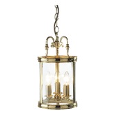 Photograph: Dar Lambeth LAM0340 Polished Brass Finish 3 Light Dual Mount Lantern