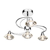 Photograph: Dar Luther LUT0450 Polished Chrome 4 Light Semi Flush Ceiling Light