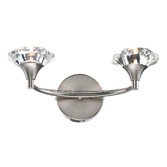 Photograph: Dar Luther LUT0946 Satin Chrome Double Wall Light