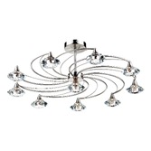 Photograph: Dar Luther LUT2346 Satin Chrome 10 Light Semi Flush Ceiling Light