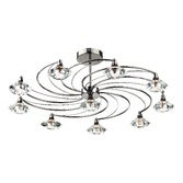 Photograph: Dar Luther LUT2367 Black Chrome 10 Light Semi Flush Ceiling Light