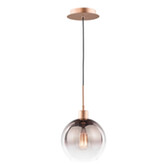 Photograph: Dar Lycia Satin Bronze Finish 1 Light Pendant Light Complete With Bronze To Clear Ombre Glass Shade