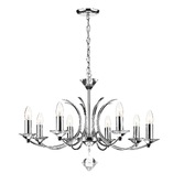 Photograph: Dar Medusa MED0850 Polished Chrome Finish 8 Light Dual Mount Crystal Pendant