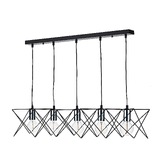 Photograph: Dar Midi MID0550 Matt Black & Polished Chrome 5 Light Bar Pendant