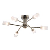 Photograph: Dar Morgan MOR6475 Antique Brass 6 Light Semi Flush Ceiling Light