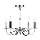 Photograph: Dar Murray MUR0550 Polished Chrome Finish 5 Light Dual Mount Pendant