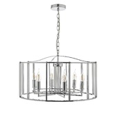 Photograph: Dar Myka MYK0650 6 Light Pendant In Polished Chrome Finish