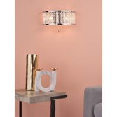 Photograph: Dar Nantes Polished Chrome 2 Light Wall Light