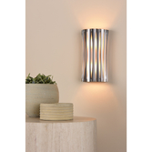 Photograph: Dar Netra Satin Bronze 2 Light Wall Light Complete With Ivory Shade Inner