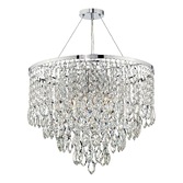 Photograph: Dar Pescara PES0550 Polished Chrome Finish 5 Light Crystal Pendant