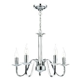 Photograph: Dar Pique PIQ0550 Polished Chrome 5 Light Crystal Chandelier