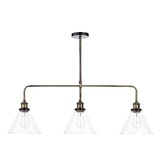 Photograph: Dar Ray RAY0375 Antique Brass Finish 3 Light Bar Pendant