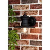 Photograph: Dar Sedgewick SED1522 Matt Black Finish Exterior Wall Light - IP44