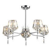 Photograph: Dar Selina SEL0550 Polished Chrome Finish 5 Light Semi Flush Crystal Ceiling Light