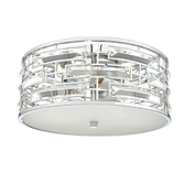 Photograph: Dar Seville 3 Light Flush Ceiling Light Polished Chrome & Crystal - Ex Display
