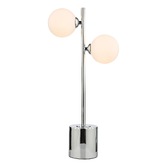 Photograph: Dar Spiral 2 Light Table Lamp Polished Chrome With Opal Glass Globes