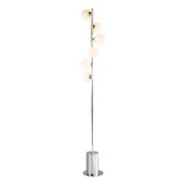 Photograph: Dar Spiral 6 Light Floor Lamp Polished Chrome With Opal Glass Globes