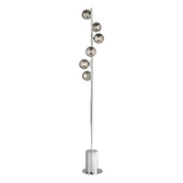 Photograph: Dar Spiral 6 Light Floor Lamp Polished Chrome With Smoked Glass Globes