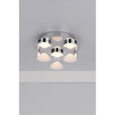 Photograph: Dar Susa SUS5350 3 Light LED Flush Ceiling Light In Polished Chrome & Acrylic - IP44