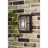 Photograph: Dar Trent TRE5254 Black/Gold Exterior Wall Light - IP44