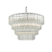 Photograph: Dar Tuvalu TUV1308 9 Light Pendant In Polished Chrome & Glass Finish