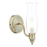 Photograph: Dar Vestry VES0775 Antique Brass Finish Single Wall Light - IP44