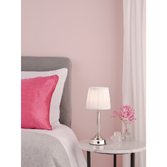 Photograph: Dar Virgil Wireless USB Rechargeable Table Lamp Polished Nickel With White Pleated Shade - Touch Dimmer 2800K Warm White LED