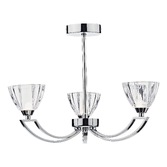 Photograph: Dar Vito VIT0350 Polished Chrome 3 Light Semi Flush Ceiling Light