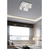 Photograph: Deco Accor D0162 Polished Chrome 5 Light Flush Ceiling Light With Clear Glass Shades