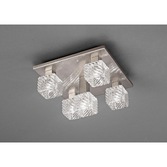 Photograph: Deco Accor D0163 Satin Nickel 5 Light Flush Ceiling Light With Clear Glass Shades