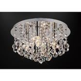 Photograph: Deco Acton D0143 Polished Chrome 4 Light Round Flush Crystal Ceiling Light - 380mm