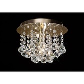 Photograph: Deco Acton D0185 Antique Brass 1 Light Round Flush Crystal Ceiling Light - 250mm