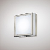 Photograph: Deco Aldo D0083 Stainless Steel LED Square Flush Ceiling/Wall Light With Opal Glass - IP44 4000K