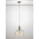 Photograph: Deco Carla D0116 Polished Chrome Single Pendant With Clear Glass Shade