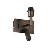 Photograph: Deco Clara Matt Bronze Wall + Reading Light with USB-C + USB-A Socket: 1 x E27 + 3W LED: 3000K: Individually Switched