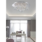 Photograph: Deco Dahlia D0003 Polished Chrome 6 Light Flush Crystal Ceiling Light - 450mm