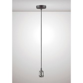 Photograph: Deco Dreifa D0171 Gun Metal With Black Braided Cable Ceiling Suspension Kit