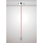 Photograph: Deco Dreifa D0174 Polished Chrome With Red Braided Cable Ceiling Suspension Kit