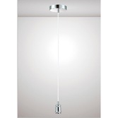 Photograph: Deco Dreifa D0175 Polished Chrome With White Braided Cable Ceiling Suspension Kit