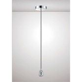 Photograph: Deco Dreifa D0176 Polished Chrome With Black Braided Cable Ceiling Suspension Kit