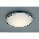 Photograph: Deco Kochi D0403 Polished Chrome LED Flush Ceiling Light With Opal Glass - IP44 4000K