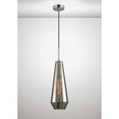 Photograph: Deco Markus D0108 Polished Chrome Single Slim Cone Pendant With Smoked Black Glass Shade