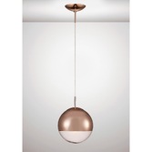 Photograph: Deco Miranda D0126 Copper Small Single Pendant With Copper Mirrored/Clear Glass Globe